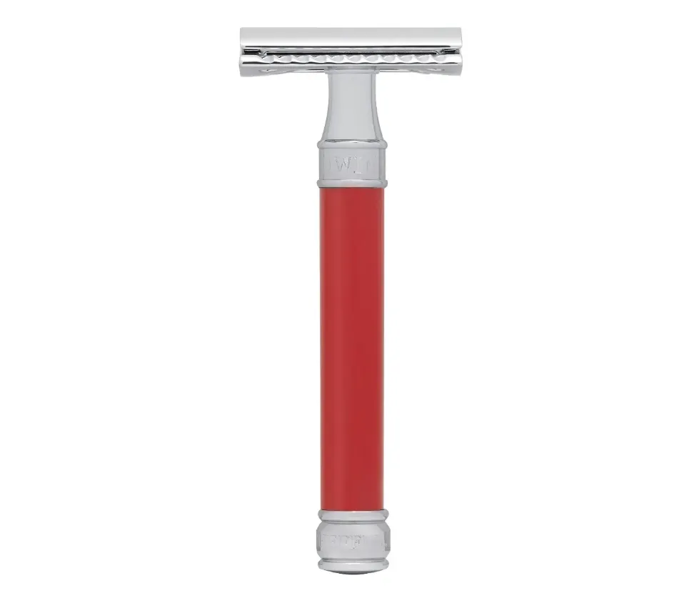 Long Red DE Safety Razor